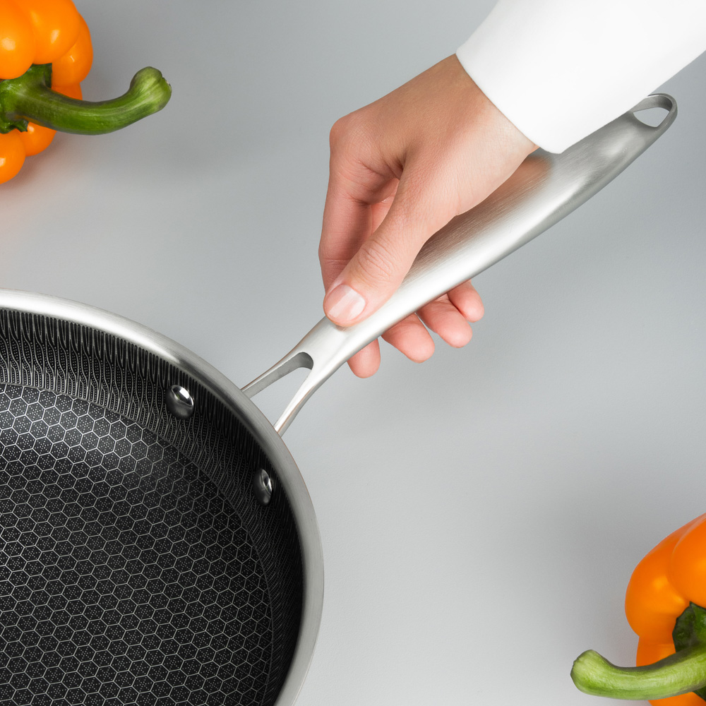 SATOSHI Савона Сковорода Triply 3-х слойная 26х5,0см, нерж.сталь 18/10, антиприг.покр. "соты", инд - #15