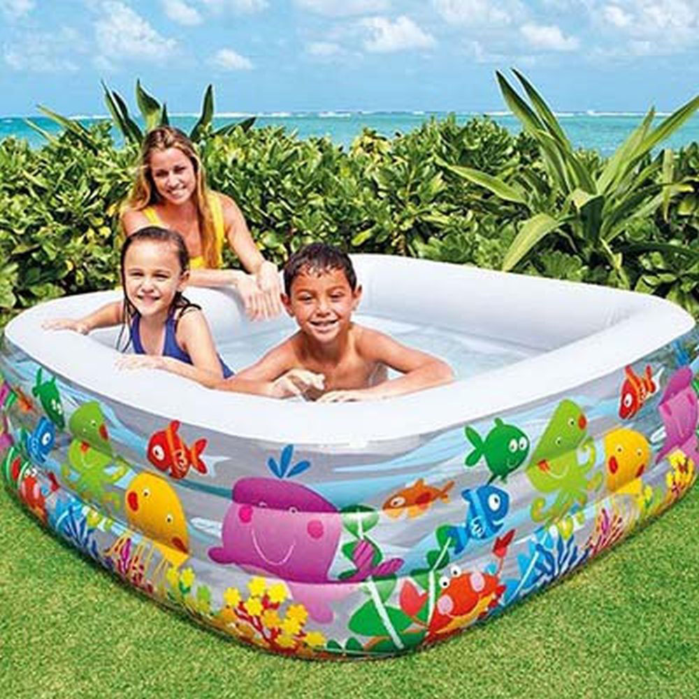 Надувной бассейн для детей INTEX 57471 Аквариум 159x159x50 см от 3 лет - #1