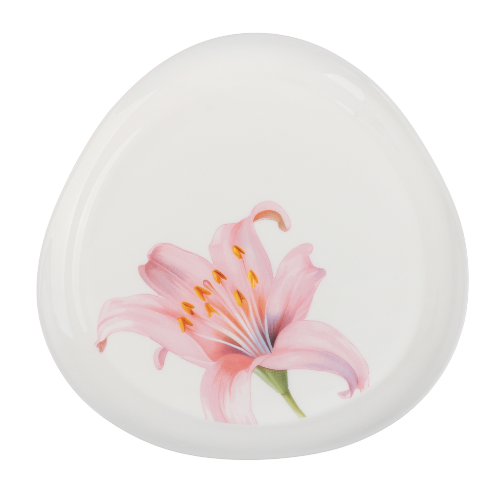 MILLIMI Лилия Тарелка десертная, опаловое стекло, 19.5см, треугольная форма - #1