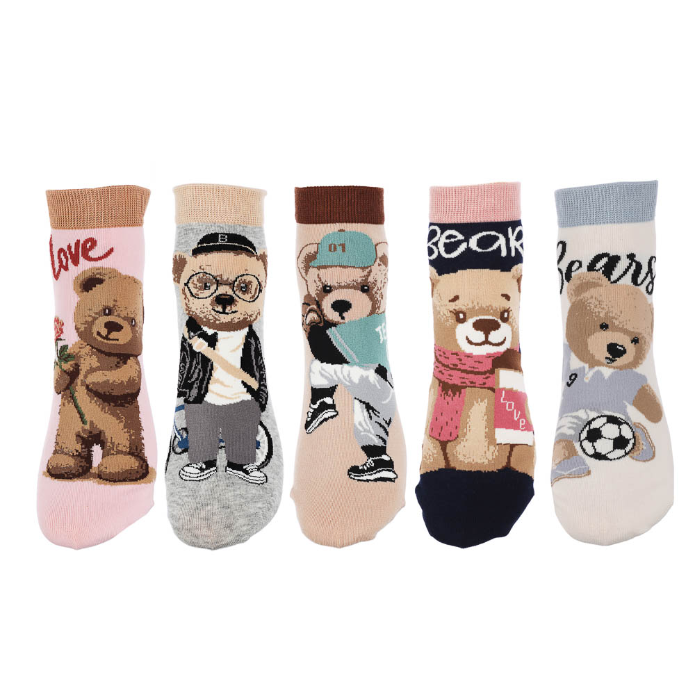 Носки универсальные с рисунком, тм Turkan, р. 36-41, 90%хлопок, 8% п/а, 2%лайкра,разноцветные - #1