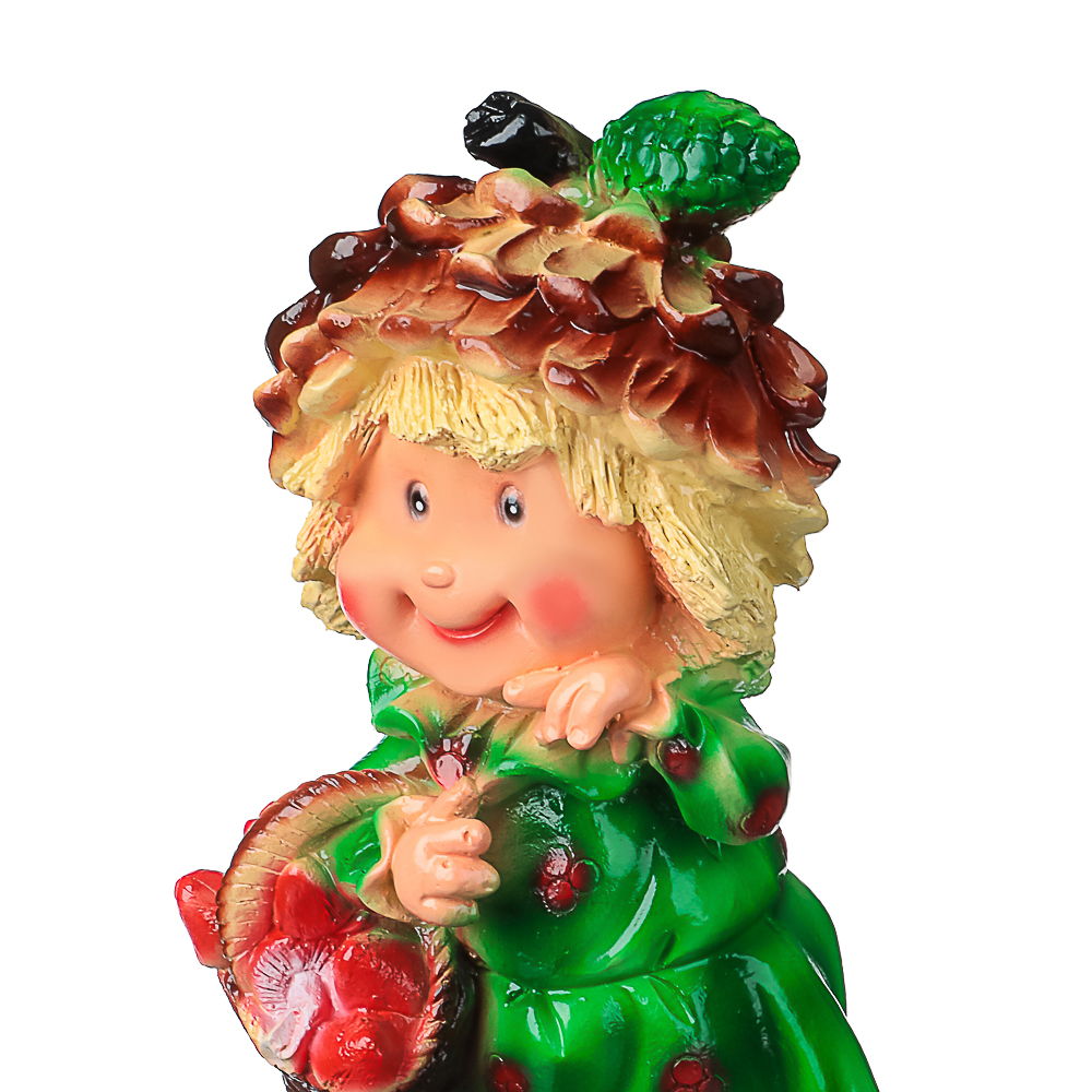 Фигура садовая Девочка-гном Шишка 35х20см гипс - #4