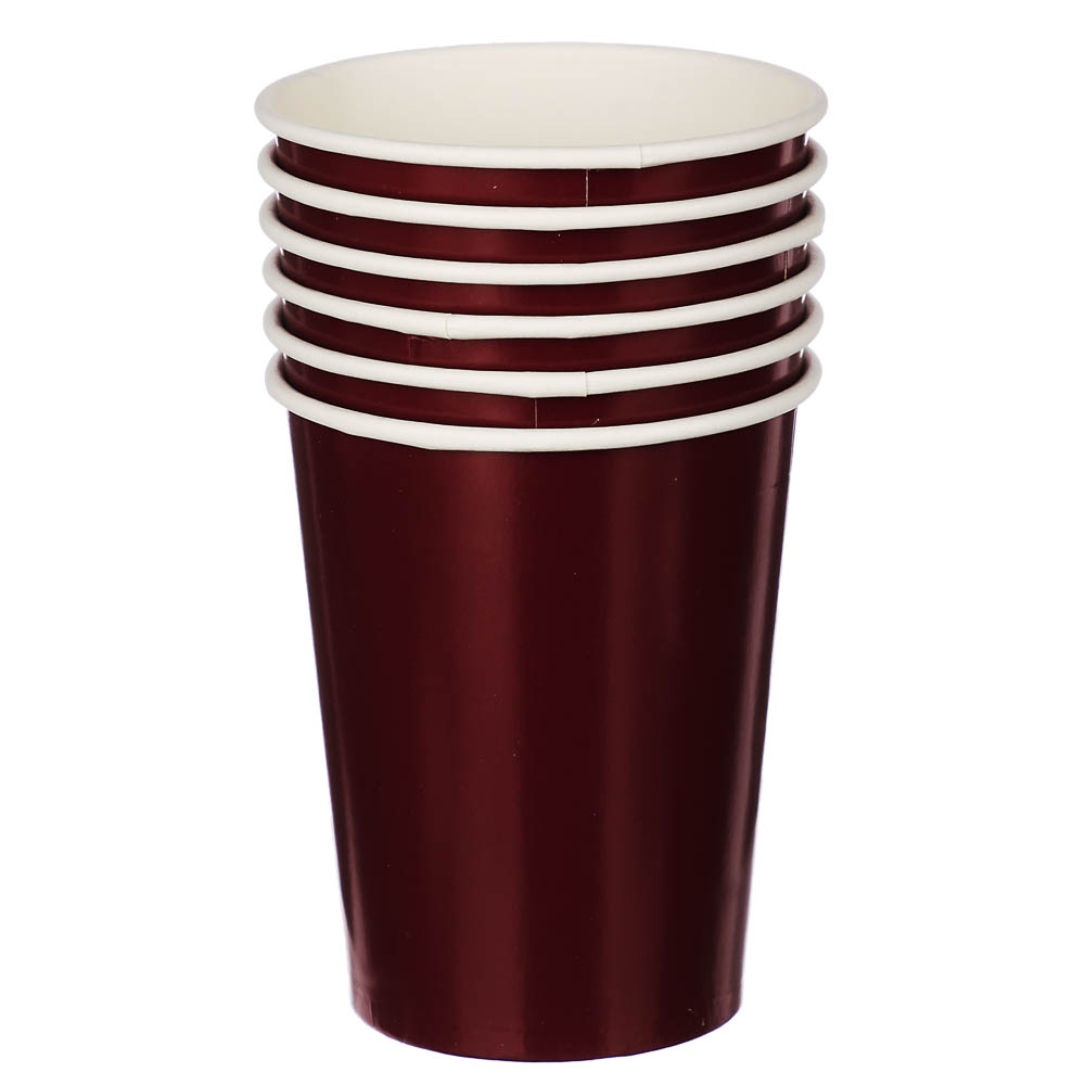 Стакан бордовый, персиковый в асс 250мл 6шт/G - #4