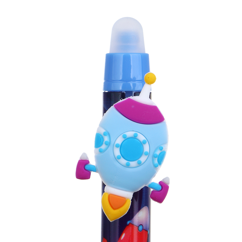 Авторучка гелевая "пиши-стирай" синяя, с кнопкой-фигуркой "Мальчиковые фигурки", 6 дизайнов - #4