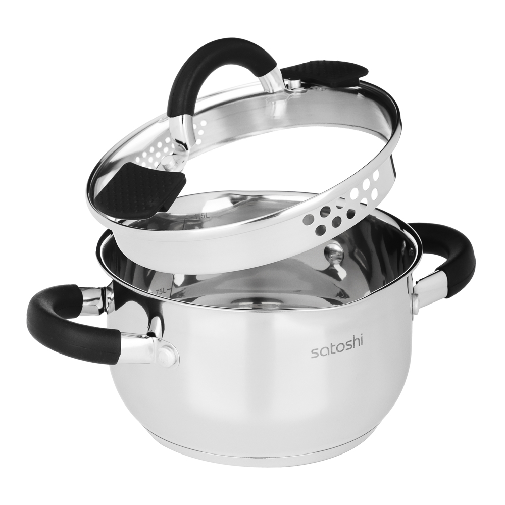 SATOSHI Арбон Кастрюля 16х9,5см, 1,8л, со стекл. крышкой, индукция - #5