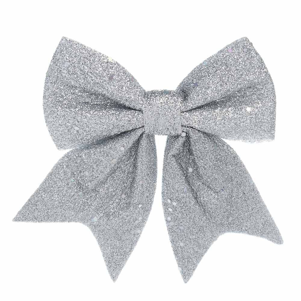 СНОУ БУМ Набор бантов 11,5х13 см, 2 шт, полиэстер, серебро - #2