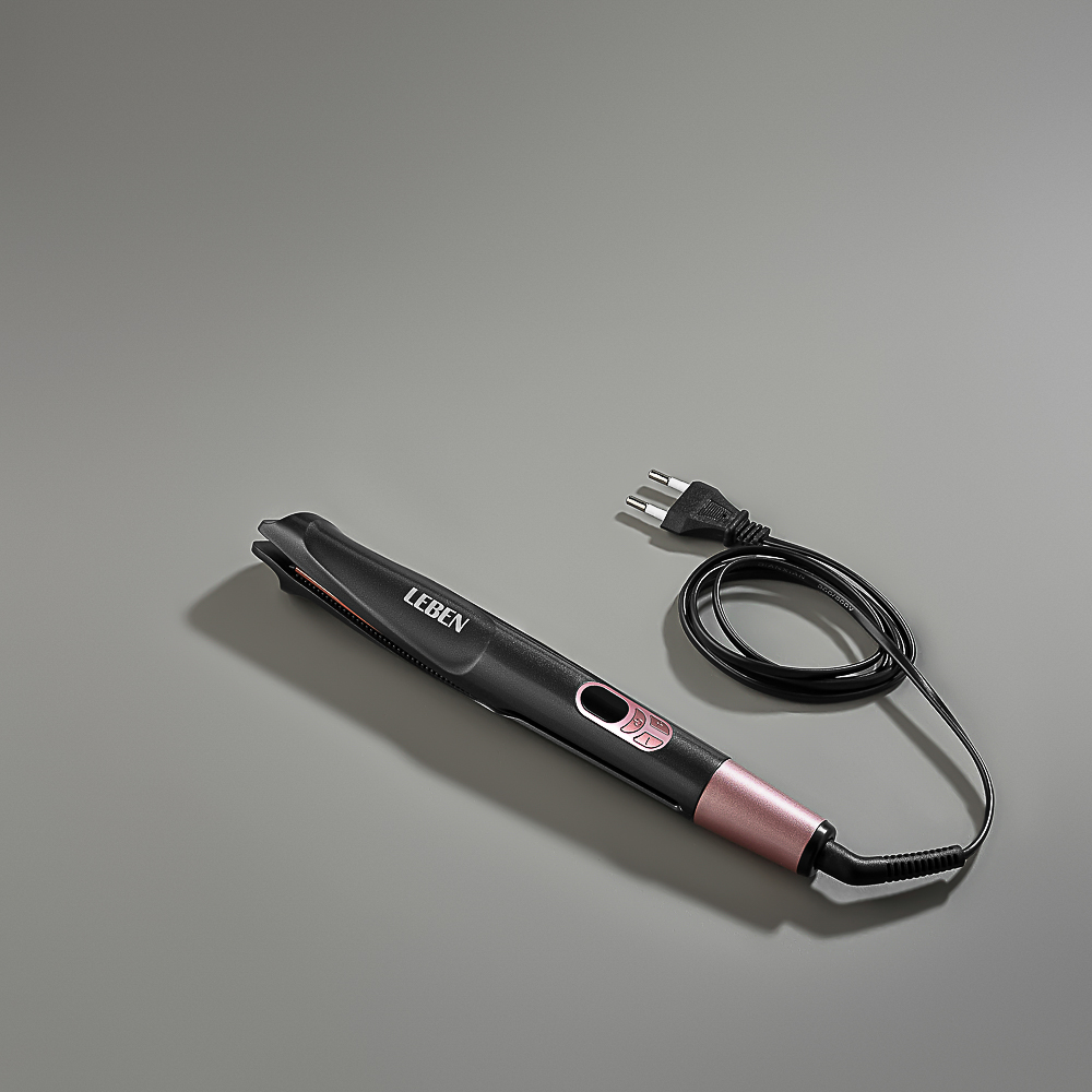 LEBEN Утюжок-выпрямитель для волос с изогнутыми пластинами, керамическое покрытие - #15