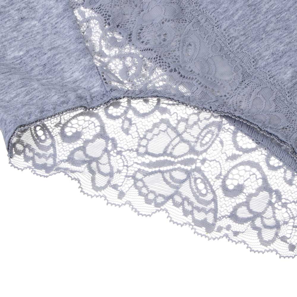 GALANTE Трусы женские макси с кружевом, р.52, 95%хлопок, 5%спандекс, цв.серый, НБ25-16 - #3