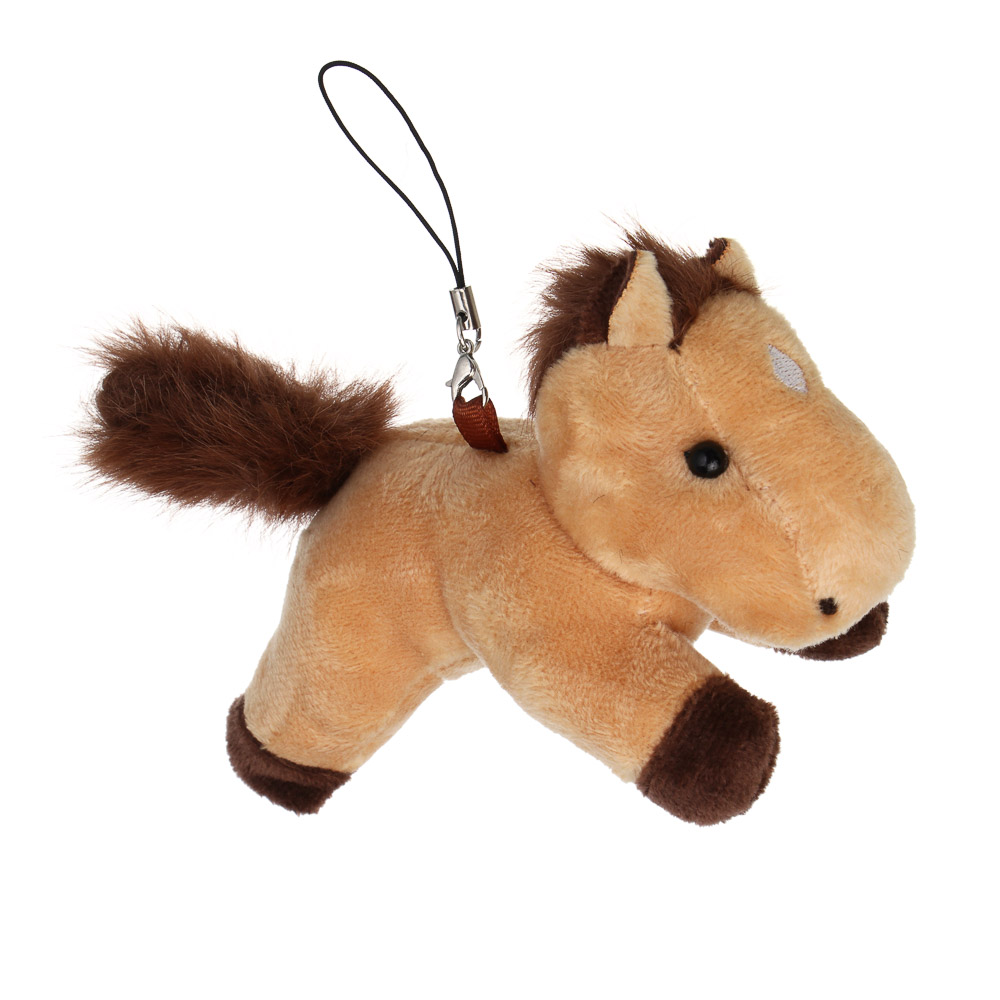 СНОУ БУМ Мягкий сувенир лошадка на шнурке 9,5 см, полиэстер - #2