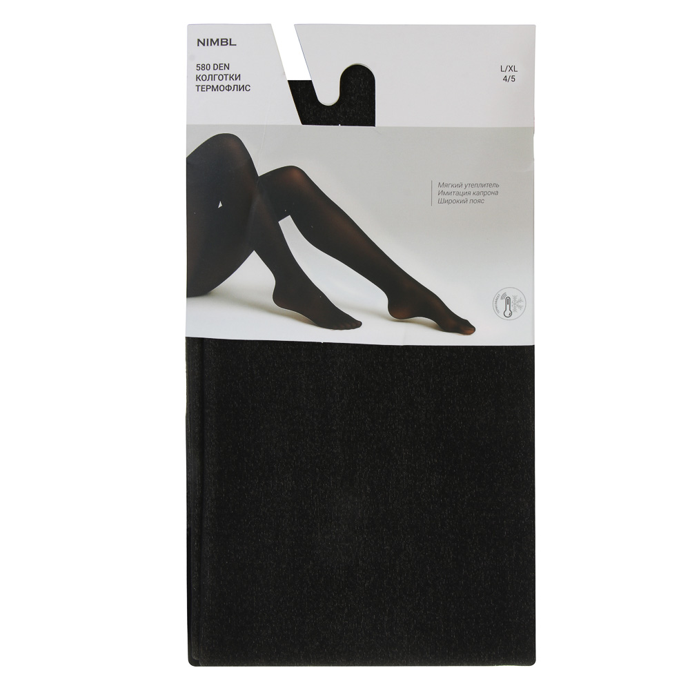 GALANTE NimbL Колготки утепленные с эффектом капрона 580D, 88% полиэстер, 12% спандекс, L/XL, черный - #6