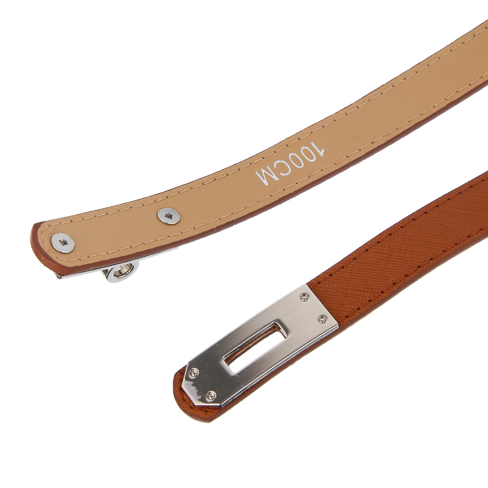 ЮL Ремень женский с поворотной пряжкой, ПУ, металл, ширина 1,8см, длина 100 см, 2 цвета, РЖ25-02 - #4