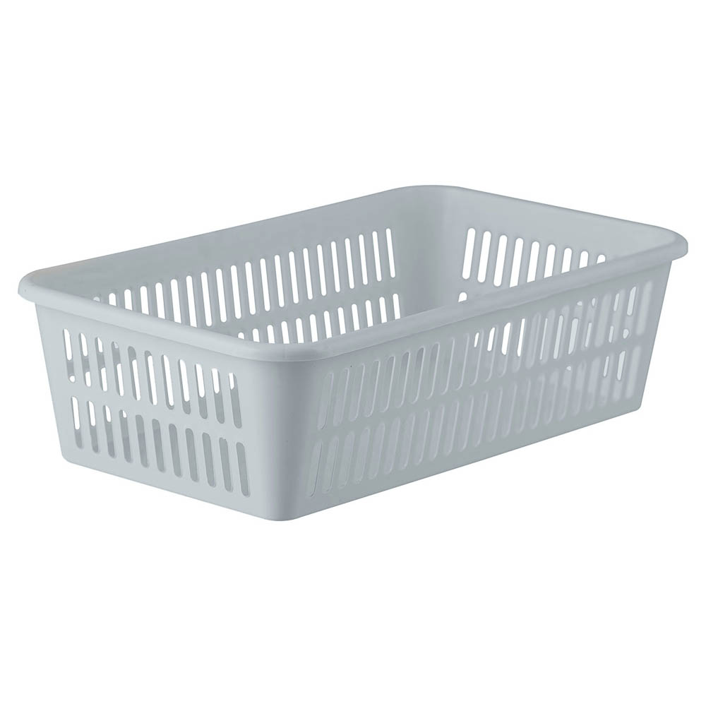 Корзинка универсальная 2л, 250х150х72мм, белый, серый, пластик - #2