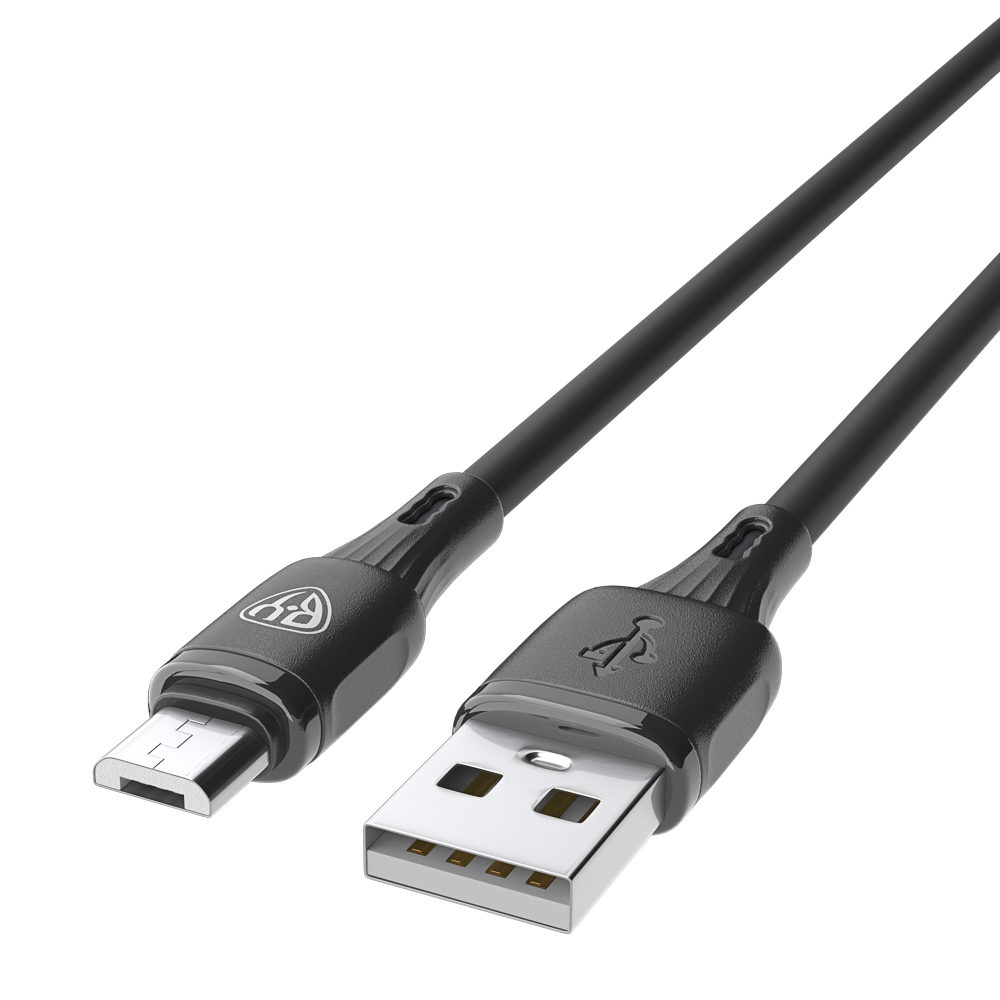 Кабель для зарядки USB(A)-microUSB BY Twist, 18Вт, 1 м, 3A, гибкий силикон, чёрный - #3