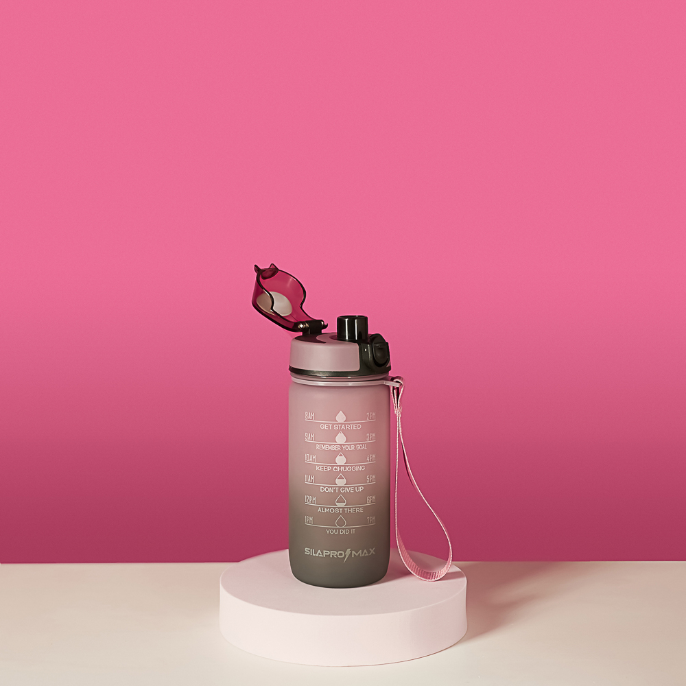 SILAPRO MAX Бутылка спортивная с замком, ULTIMATE GREY -ELDERBERRY, 550мл, РС - #16