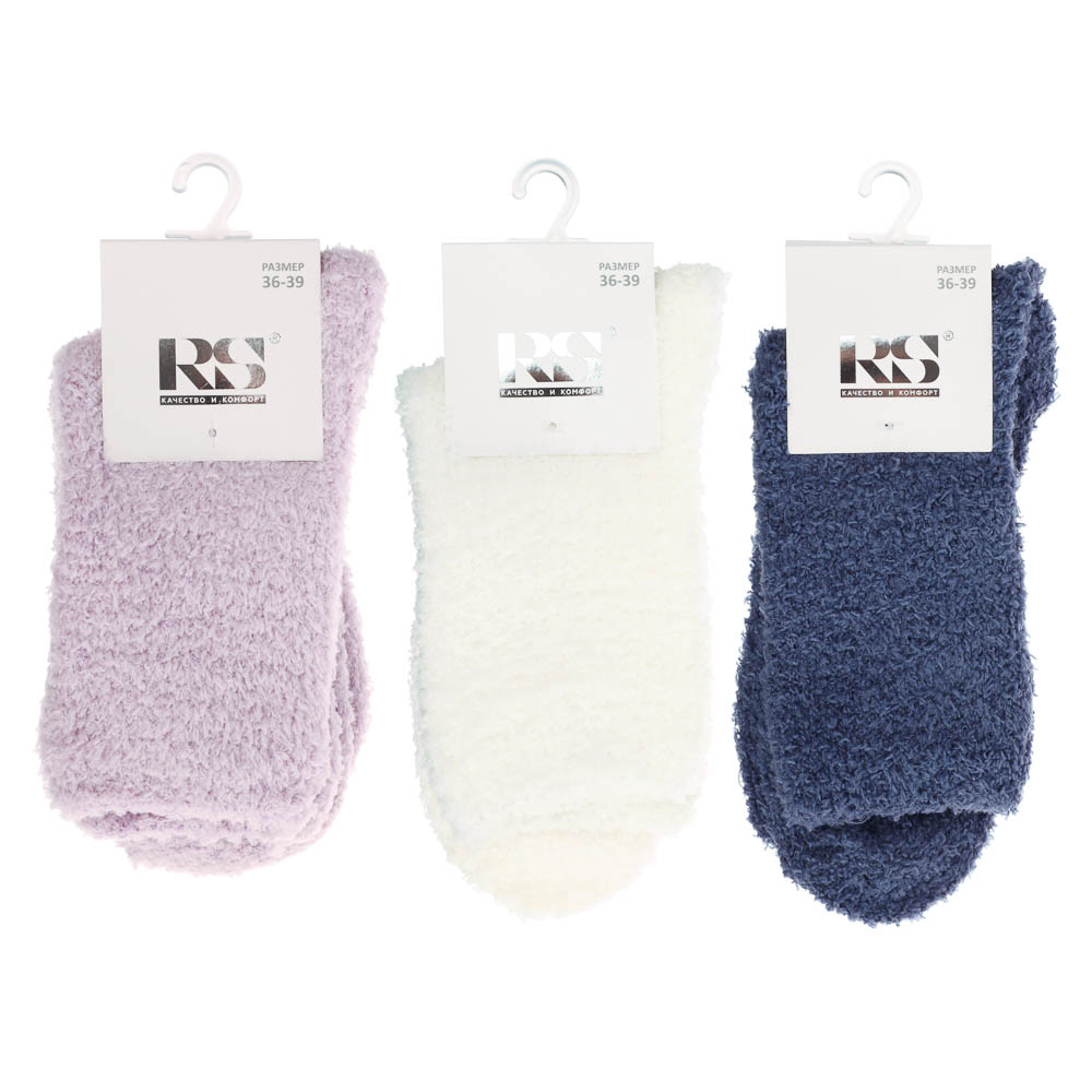 Носки женские домашние "уютные", тм RS, 98% полиэстер, 2% спандекс, р. 36-39, RSJ - #6