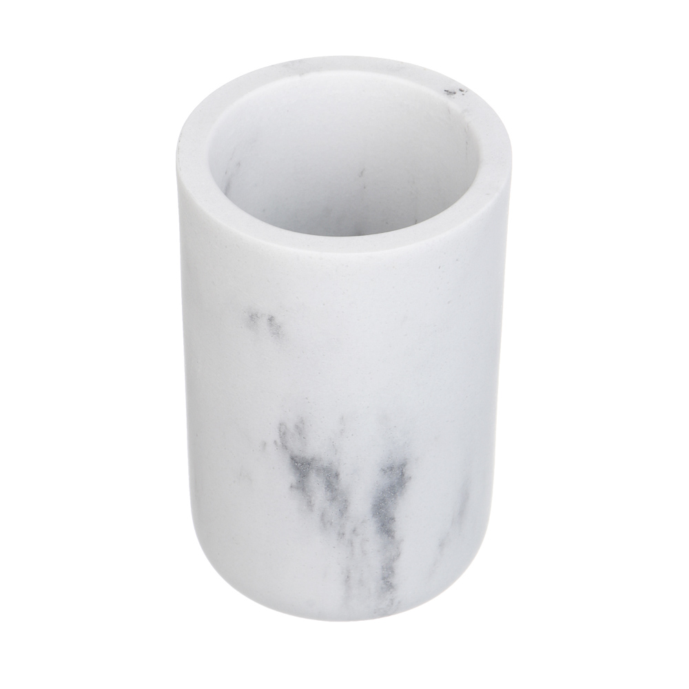 Стакан для ванной комнаты тм VETTA Мрамор, смола (полирезин), бело-серый, 7,5x7,5x10см - #2