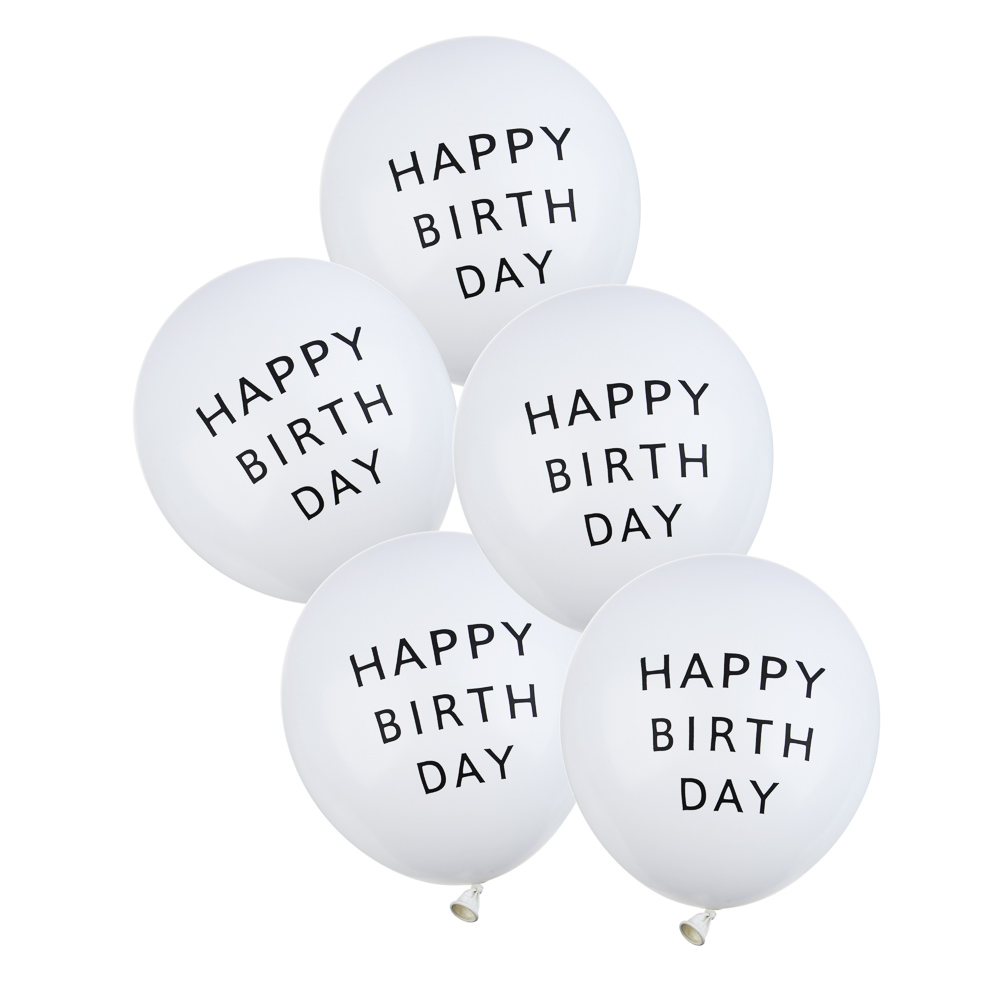 FNtastic Набор воздушных шаров, 5 шт, 12" с надписью Happy Birthday, 2 цвета, латекс - #2