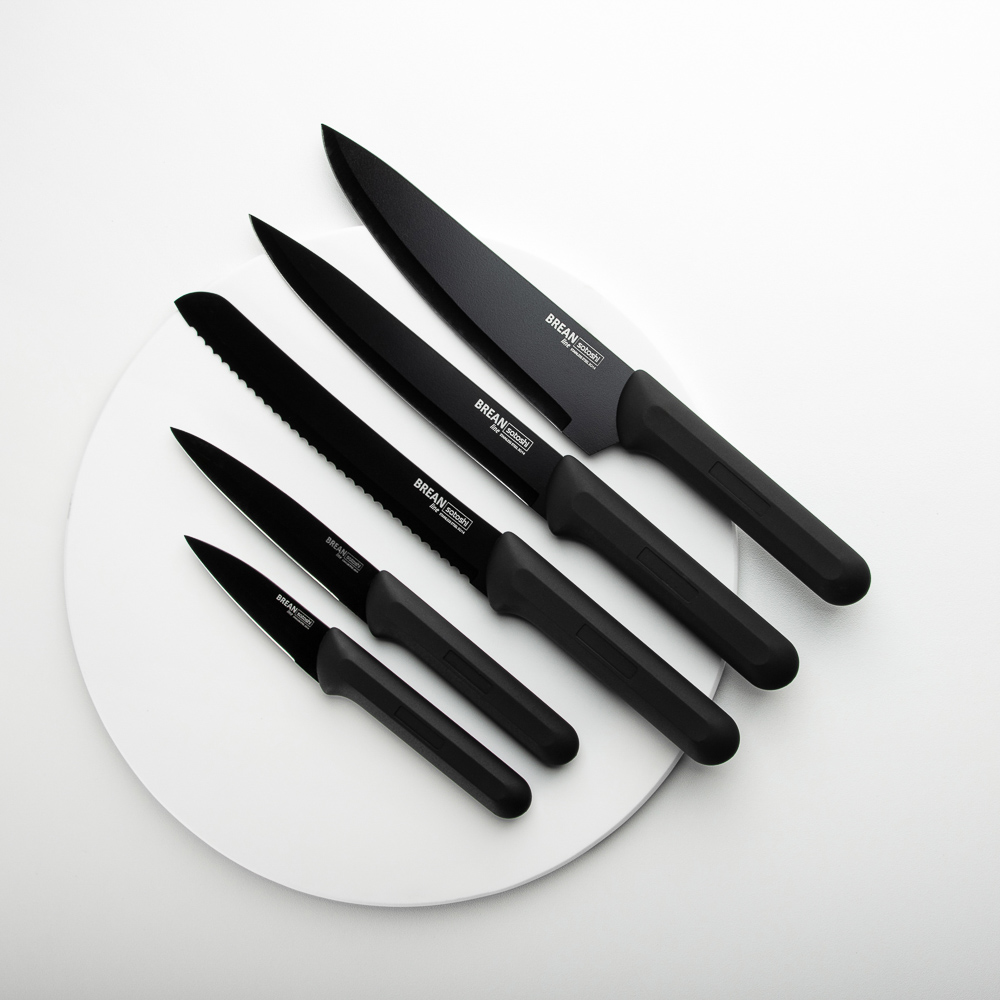 SATOSHI Бреан Набор ножей кухонных 6пр, подставка с полипропиленовыми разделителями - #11