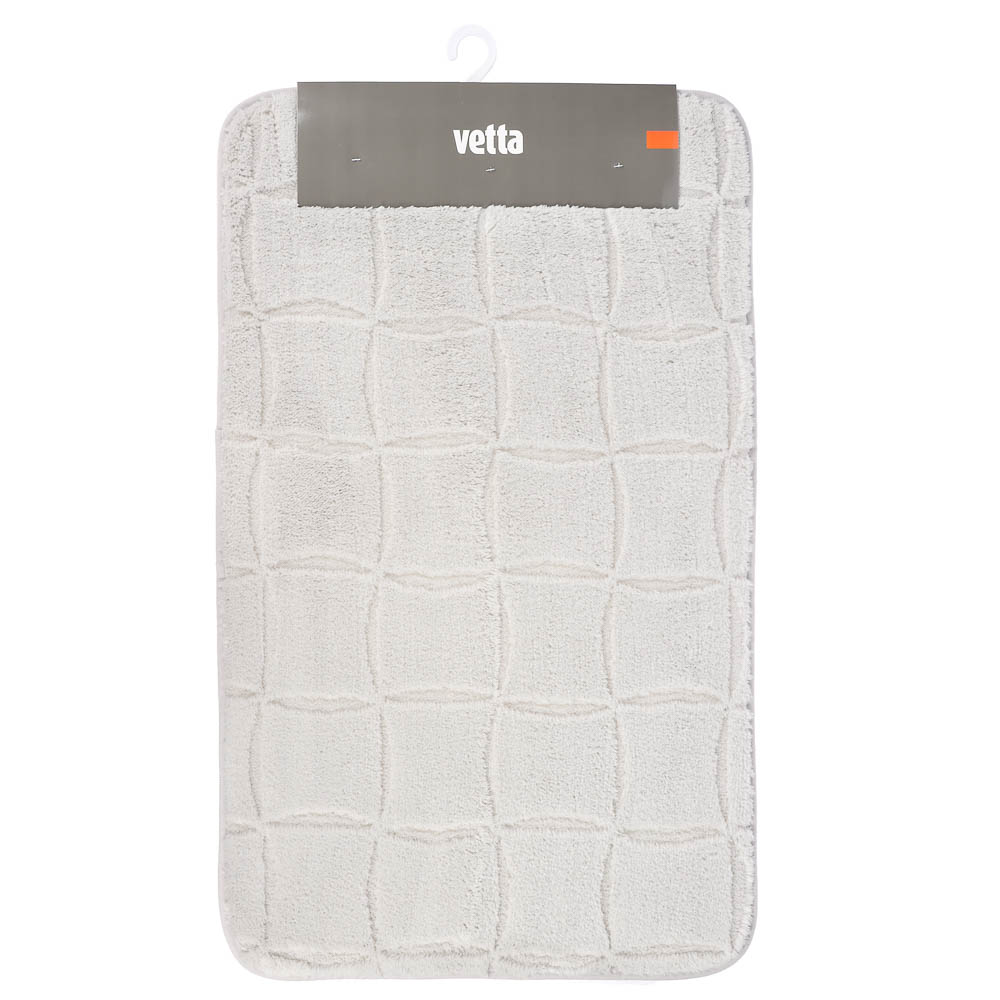 Коврик для ванной тм VETTA Рикард, вельвет, губка 0,8 см, полиэстер, 50х80 см, серый - #4