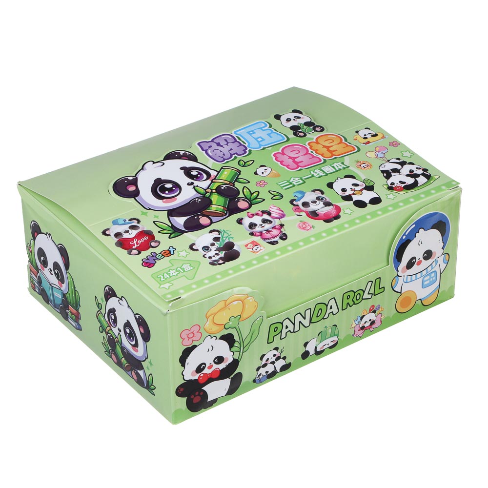 Записная книжка "Панда" 7х26см, с наклейками и брелоком, PET, бумага, 4 дизайна, шоу-бокс - #18