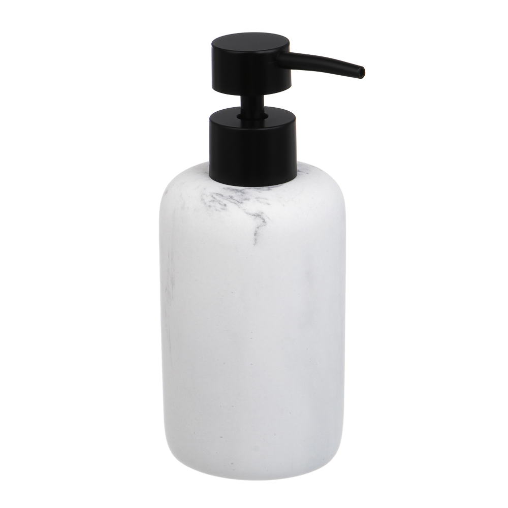 Диспенсер для жидкого мыла тм VETTA Мрамор, 300мл, смола (полирезин), бело-серый, 7,4x7,4x16,5см - #1
