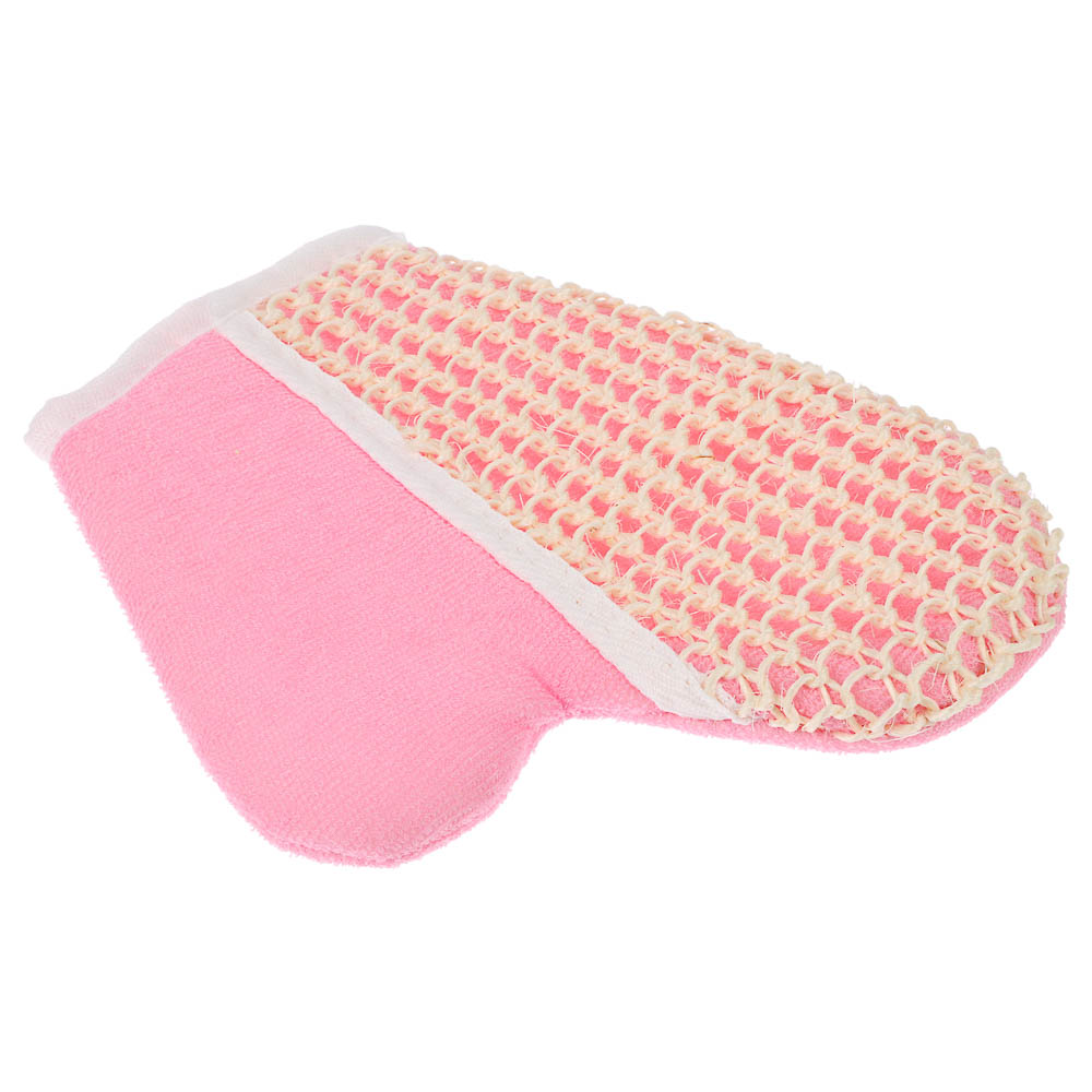 ЮL Мочалка варежка банная, сизаль, полиэстер, поролон, 21,5х18см, 3 цвета, МЭ24-02 - #4