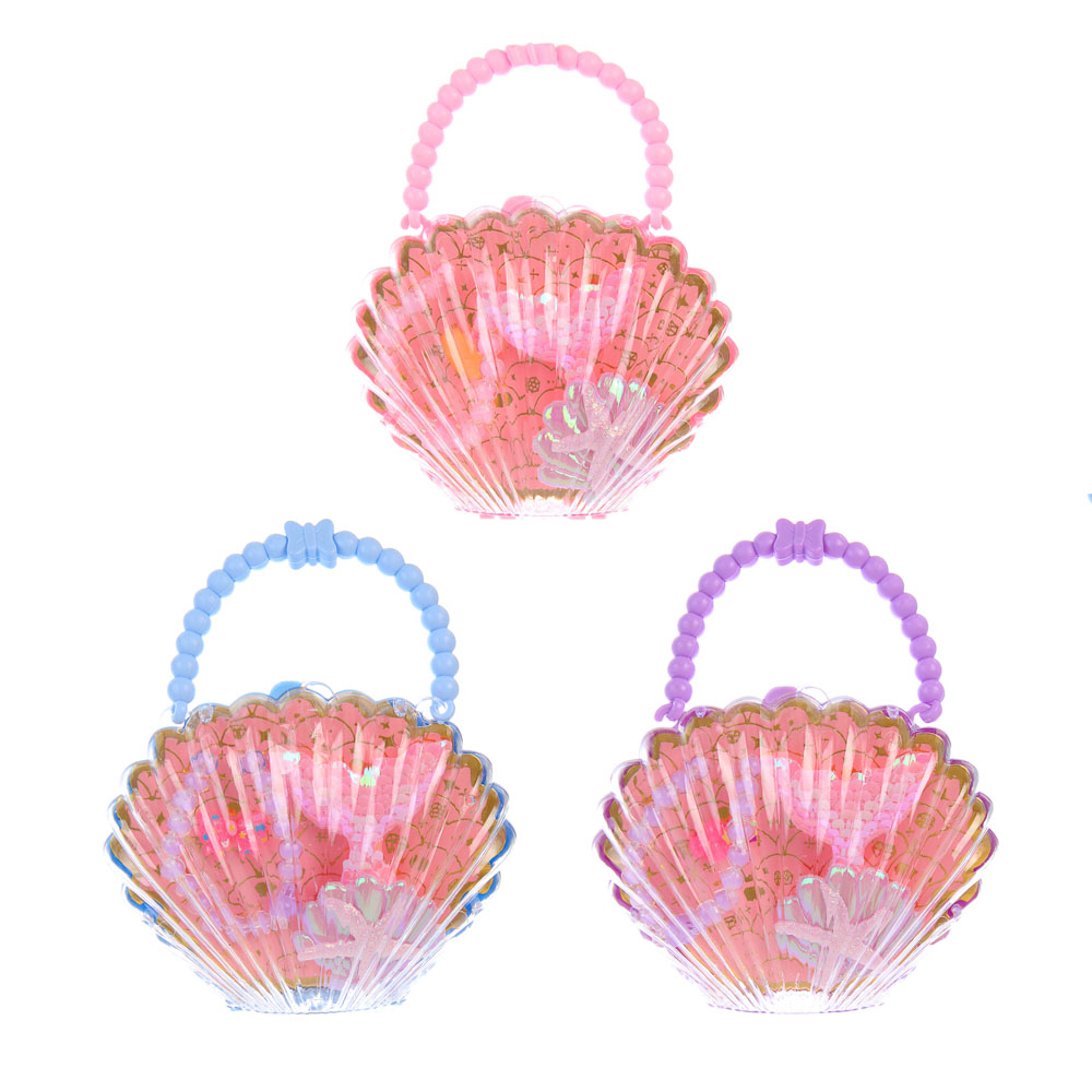 ИГРОЛЕНД Набор бижутерии в сумочке "Ракушка" 3 пред., 13х16 см, пластик, металл, текстиль - #3