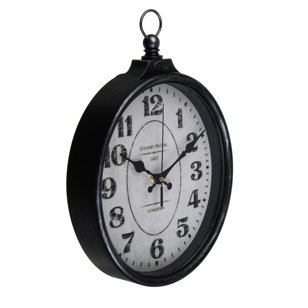 LADECOR CHRONO Часы настенные, круглые, 33x22,7x4,7 см, пластик, цвет черный - #2