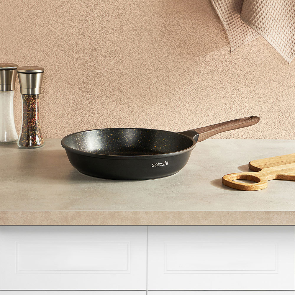 SATOSHI Карнуа Сковорода литая d28см, антипригарное покрытие Мрамор, индукция - #12