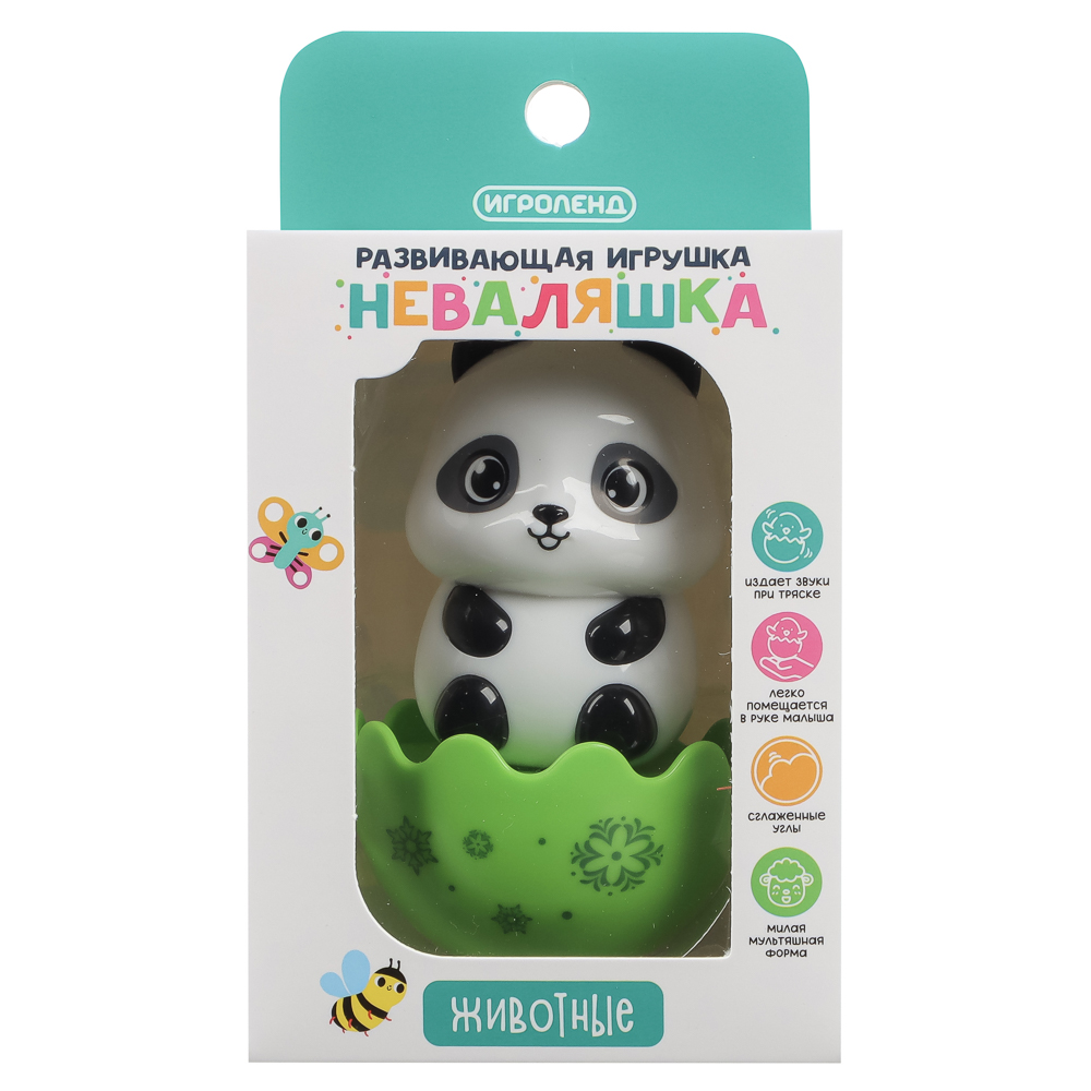 ИГРОЛЕНД Развивающая игрушка Неваляшка "Животные", ABS, 8х6х11см - #5