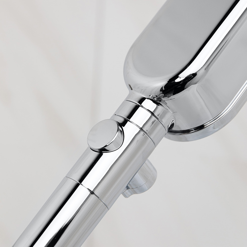 RAIN Лейка для душа с фильтром, 3 режима, регулировка напора воды, кнопка-стоп, 64х140мм, хром - #12