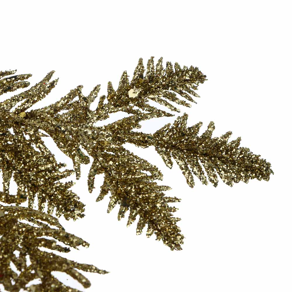 СНОУ БУМ Цветок на ветке 28 см, металл, пластик, глиттер, 3 цвета - #4