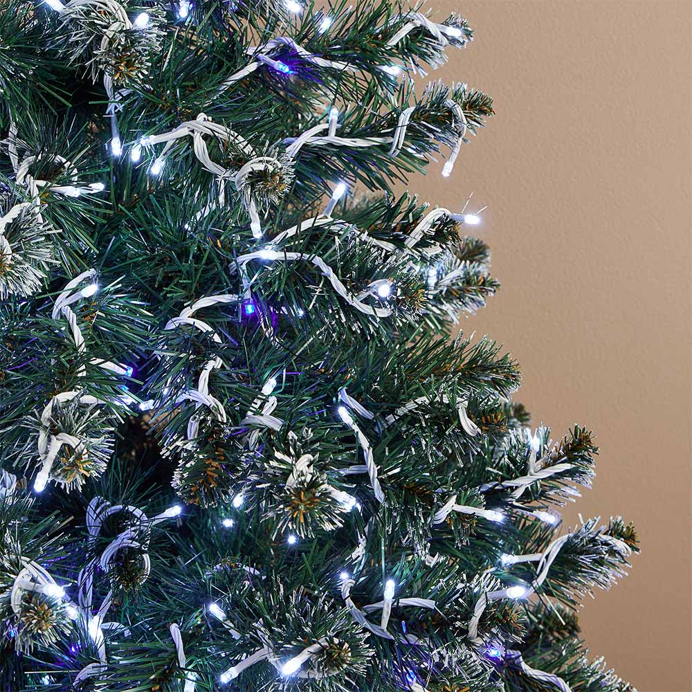 СНОУ БУМ Гирлянда эл. вьюн 20м, 200 LED*белый, мерцание 20LED*синий, ПВХ белый, коннектор, 220В - #6