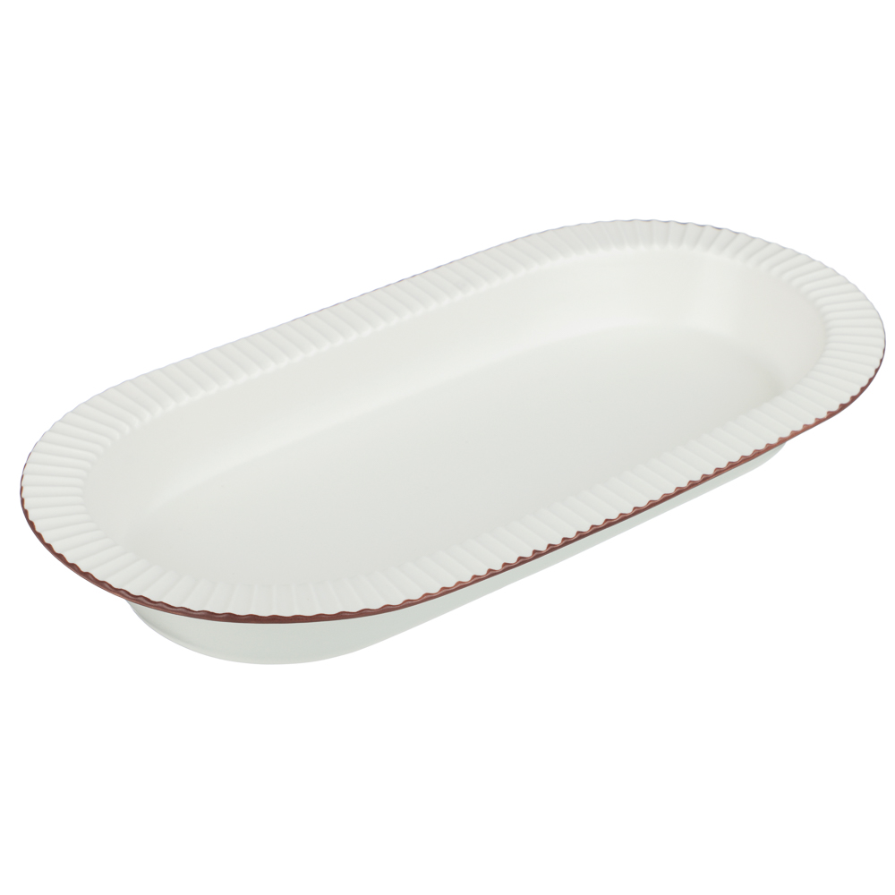 Блюдо овальное Лусия тм MILLIMI, 31,5х14,5см, фарфор, кремовый - #2