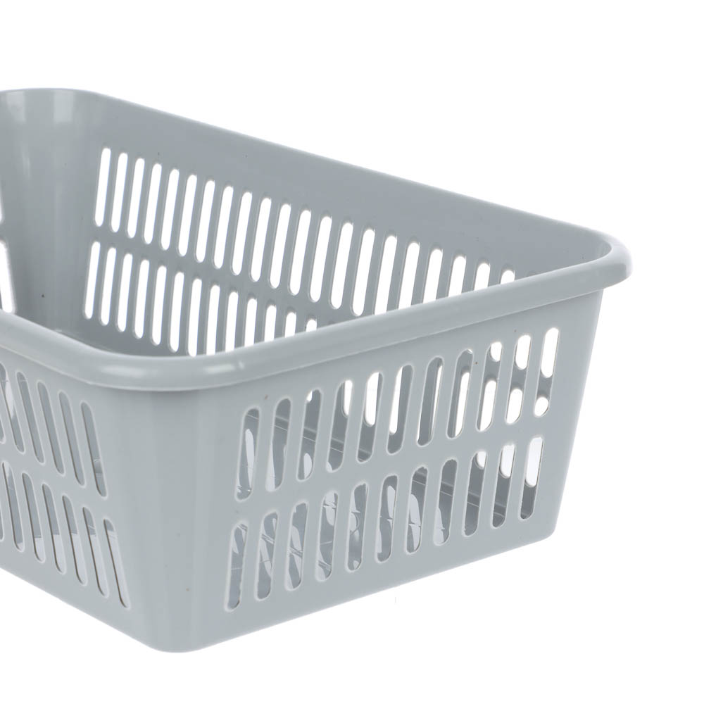 Корзинка универсальная 2л, 250х150х72мм, белый, серый, пластик - #3