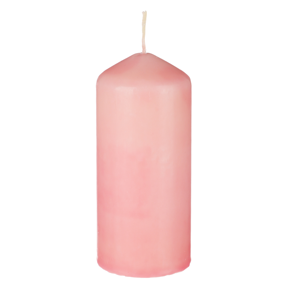 Свеча пеньковая Ladecor, розовая, 7х15 см - #1