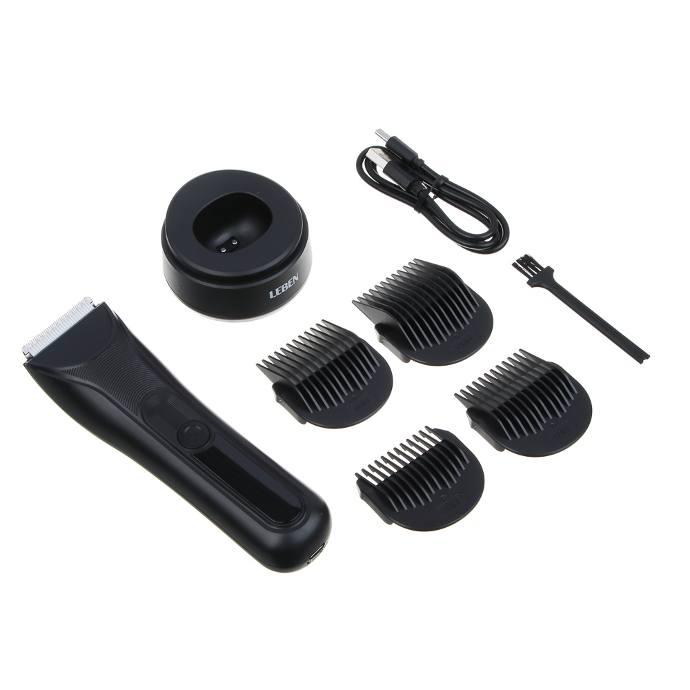 LEBEN Машинка для стрижки, керам.ножи, 600 мА/ч, дисплей, 1 час работы, 1 скорость, насадки - #6