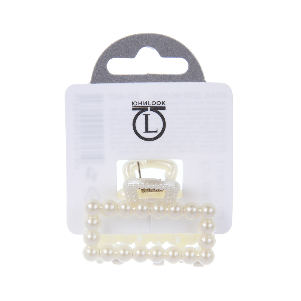 Краб для волос, тм ЮНИLOOK, 4см, полистирол, 6 дизайнов, #11 - #5