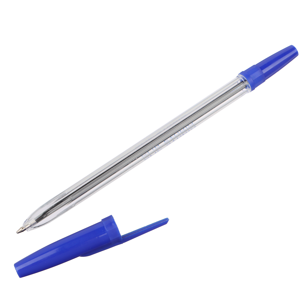 Ручка шариковая с прозрачным корпусом, синяя - #3
