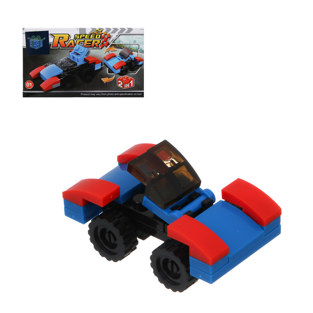 ИГРОЛЕНД Конструктор "Гонки", 13х4х7,5 см, ABS, 6 видов - #1