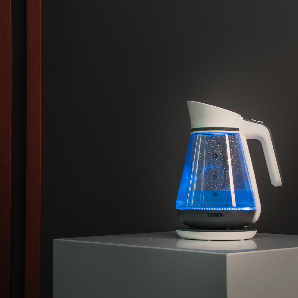 Чайник электрический 1,5 л LEBEN, 1850 Вт, стекло-кувшин, LED подсветка - #15