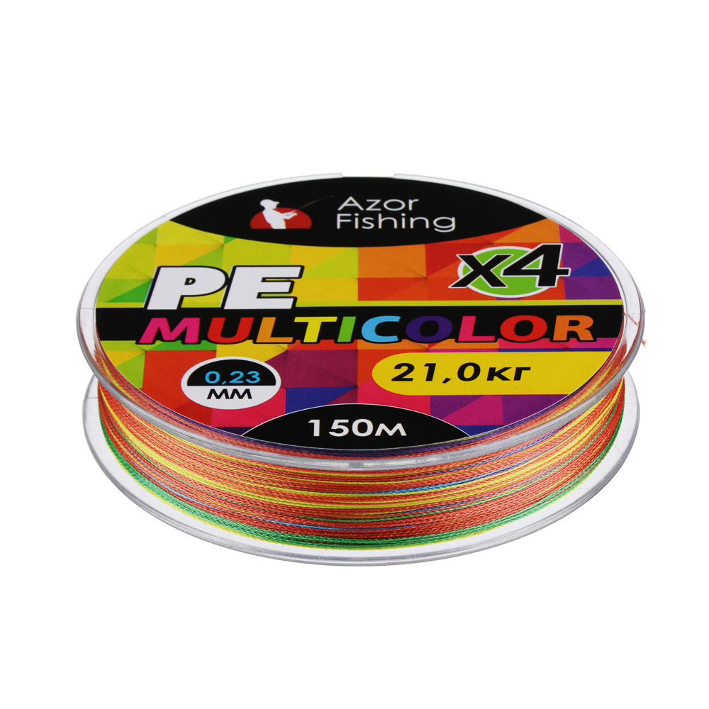 Леска плетеная AZOR FISHING PE Премиум 4 нити,нагрузка 21кг, 0,20мм, 150м - #2