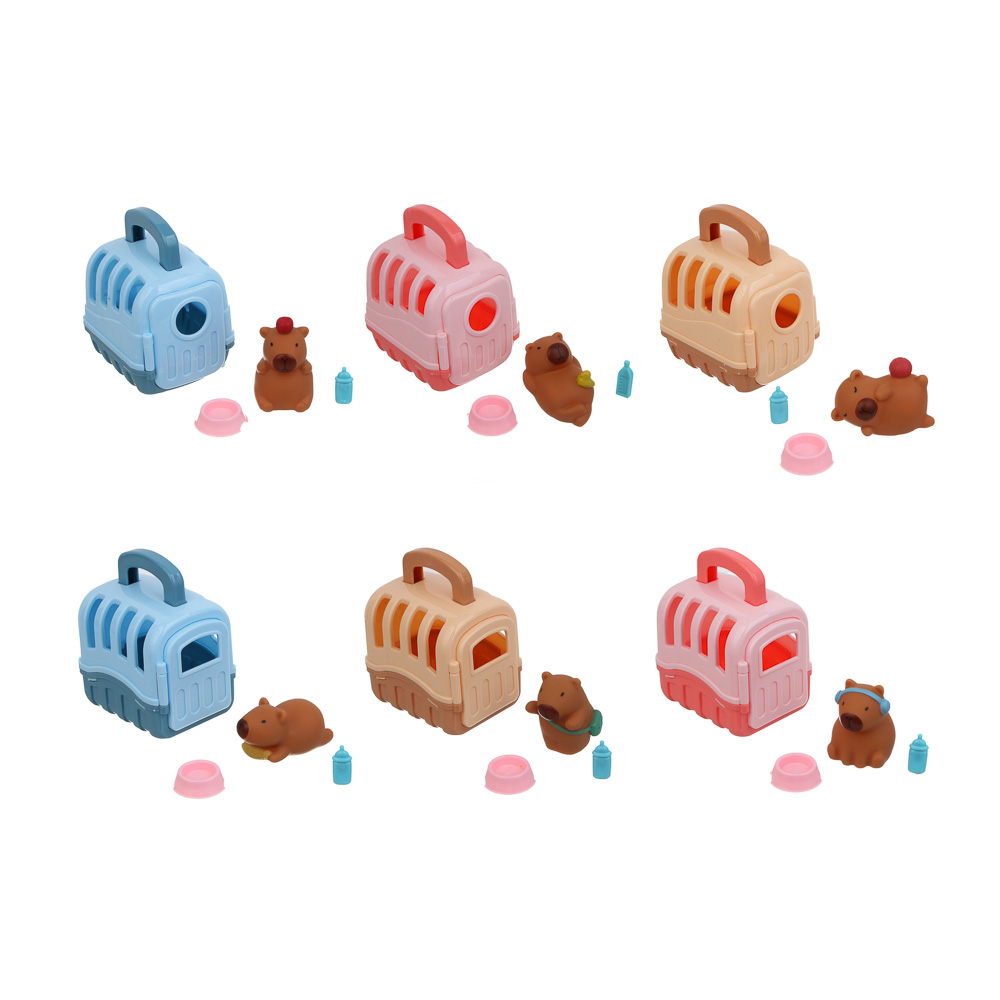 ИГРОЛЕНД Капибара в будке с акс., 4 пр., PVC, ABS, 7х9х11см, 3 вида - #2