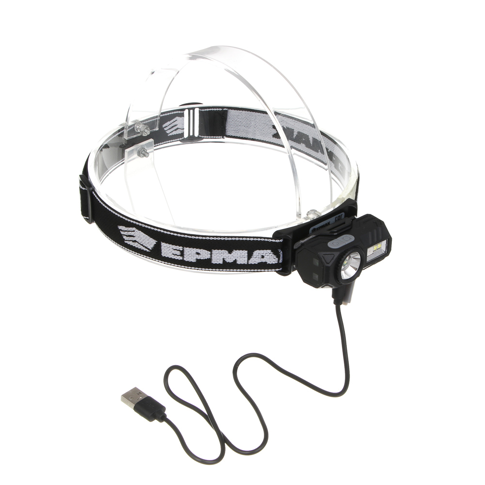 Фонарь налобный тм ЕРМАК,сенсорный,крепление,XPE LED+3LED,9 режимов,500мАч,64х45х34 мм,красный свет - #7