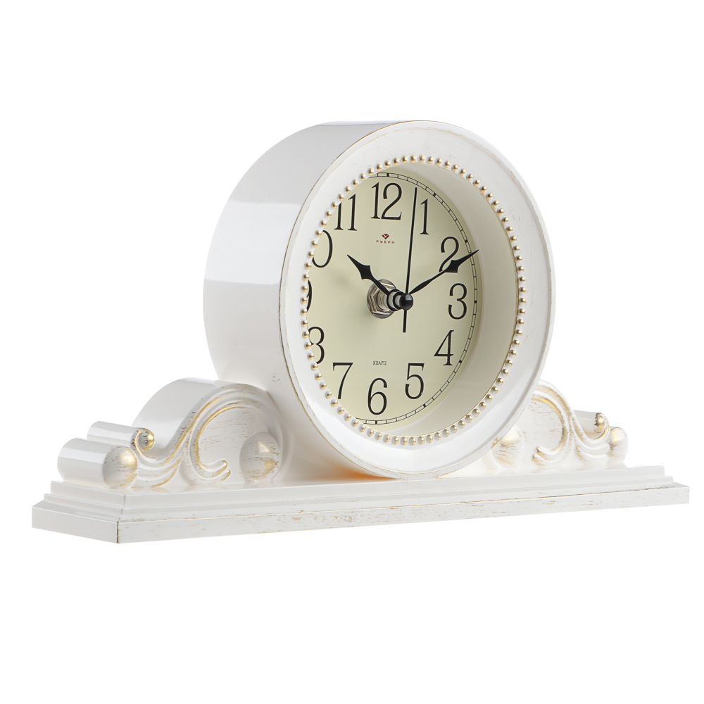 Часы настольные 26х14 см, корпус белый с золотом "Классика", арт.2514-003 - #2