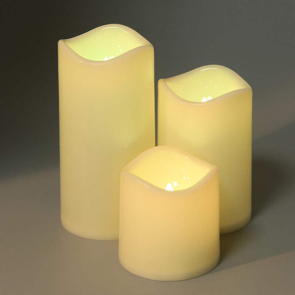 СНОУ БУМ Набор 3шт, светильник декор.LED в виде свечи,7,5х7,5/11,5/15см,PP,3хAАА,13 режимов,пульт ДУ - #7