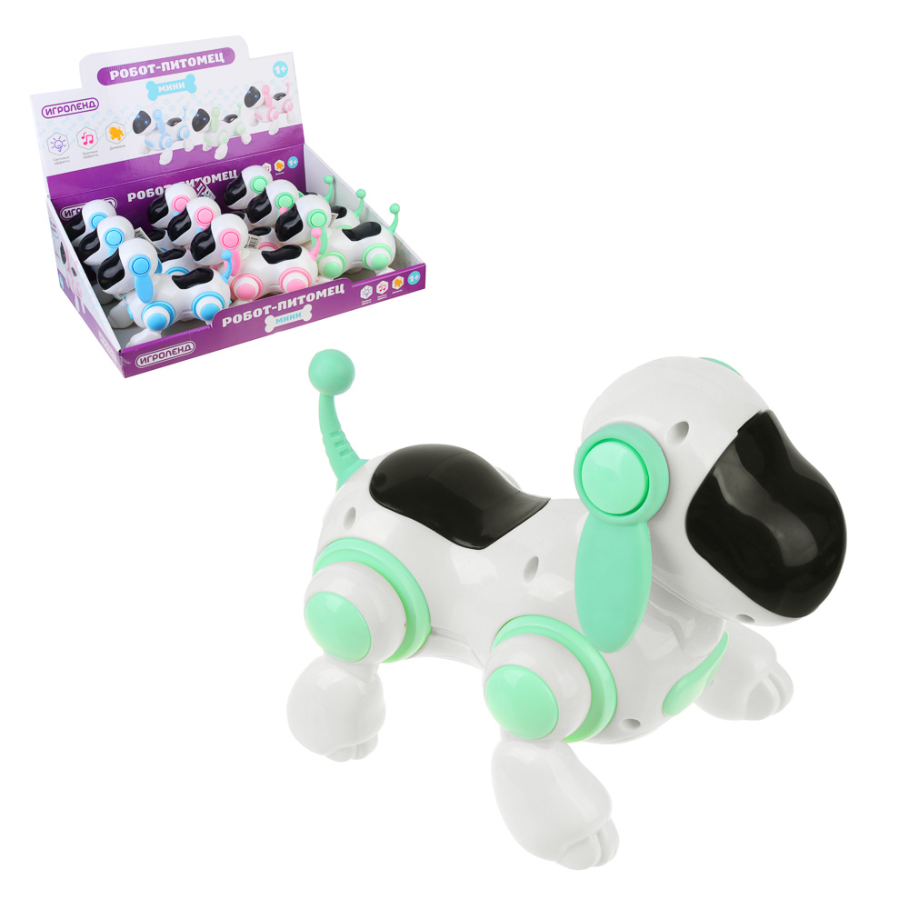 ИГРОЛЕНД Робот питомец-мини в шоубоксе, движение, свет, звук, ABS, 16х10х13см, 2хАА - #1