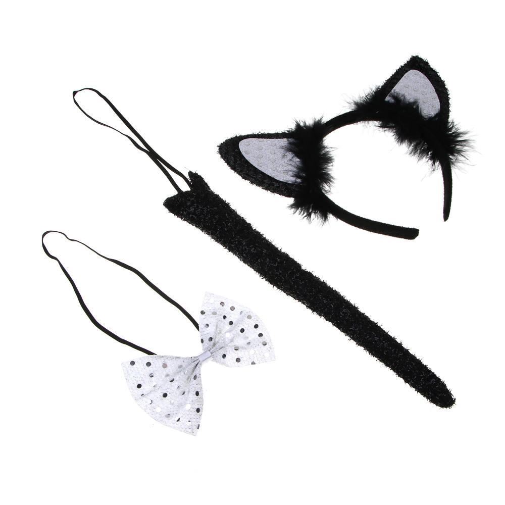 СНОУ БУМ Набор карнавальный "Котик", 3 предмета, пластик, полиэстер - #1