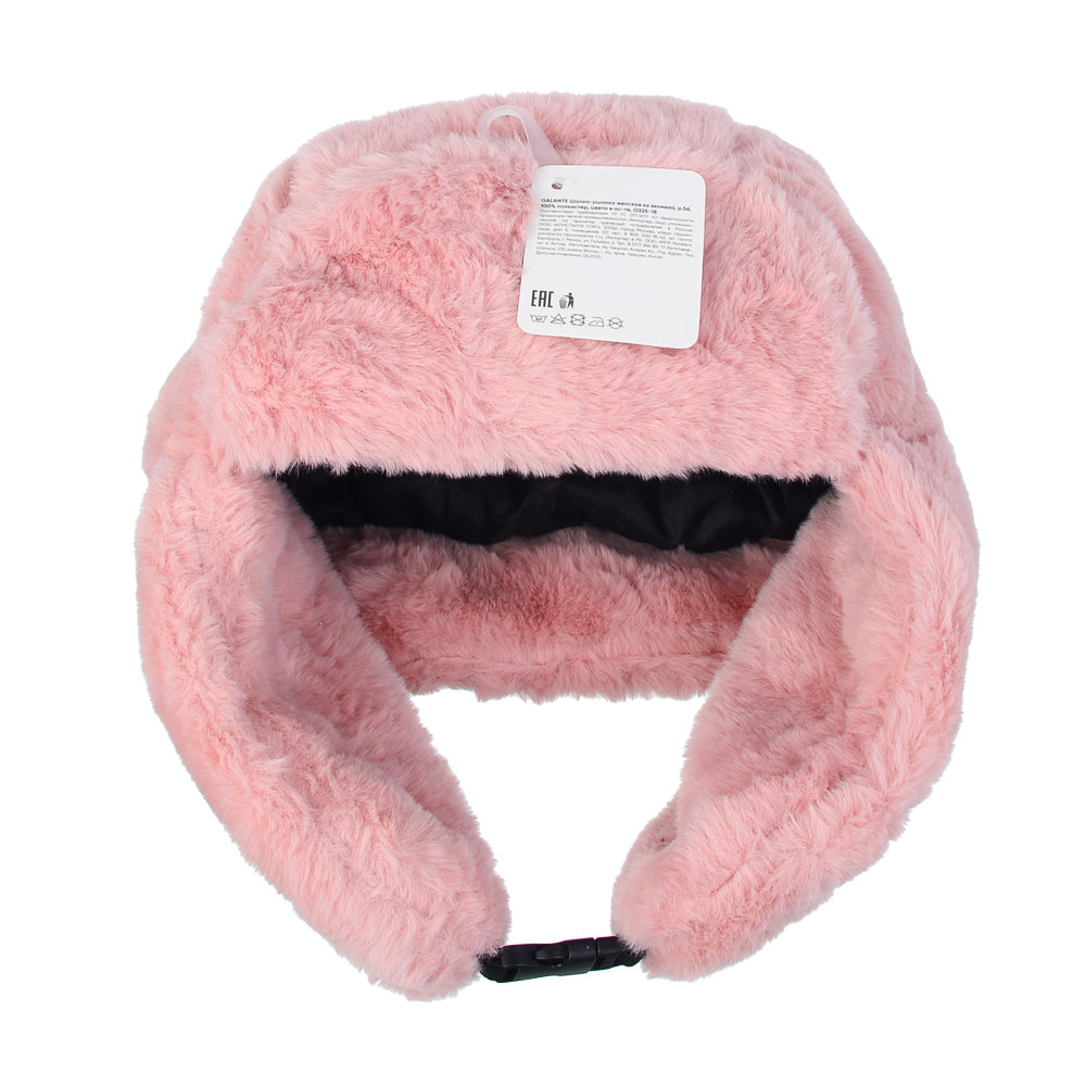 GALANTE Шапка-ушанка женская из экомеха, р.56, 100% полиэстер, цвета в ас-те, ОЗ25-18 - #9