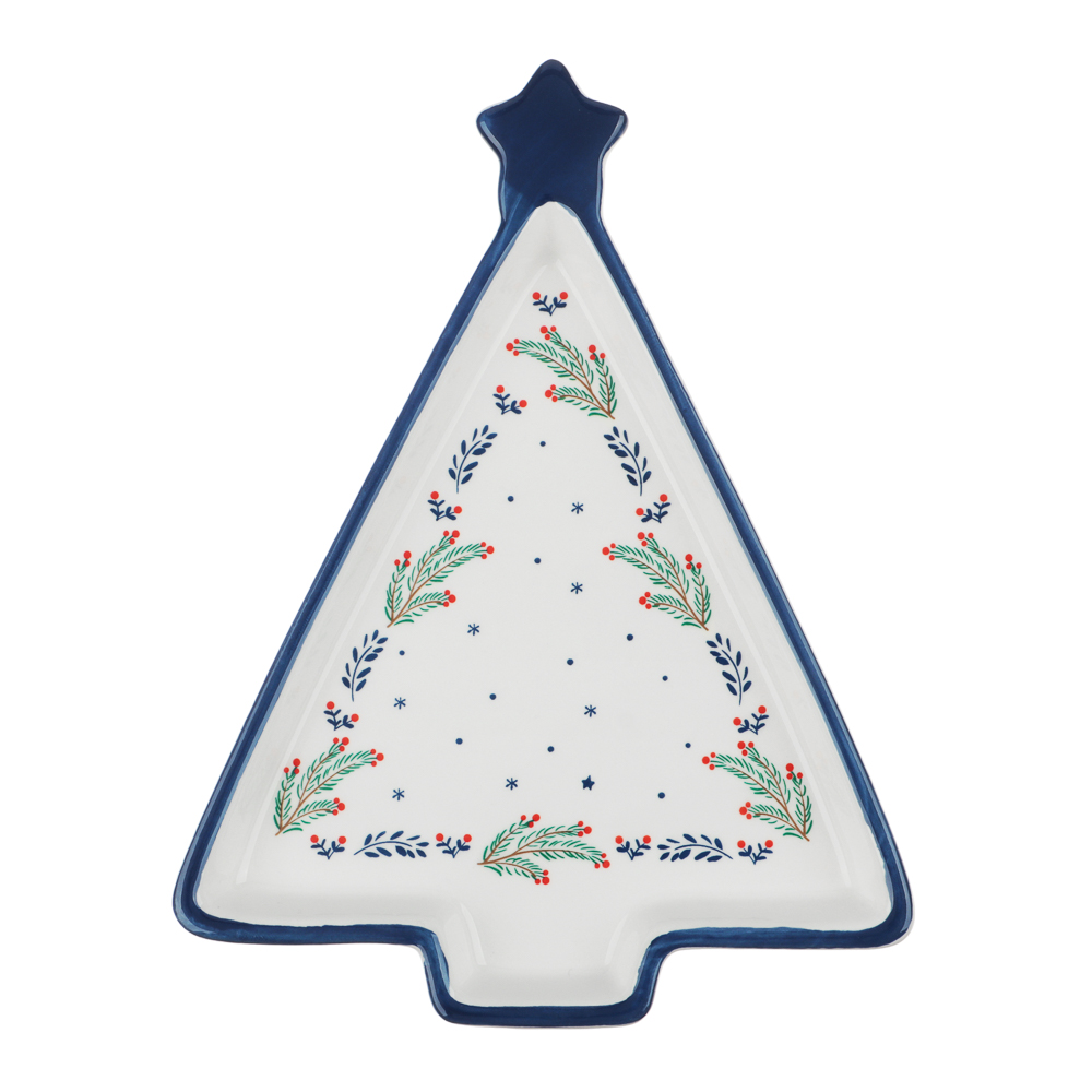 MILLIMI Нордик Блюдо в форме ёлки, 21х16х2,5см, керамика - #1