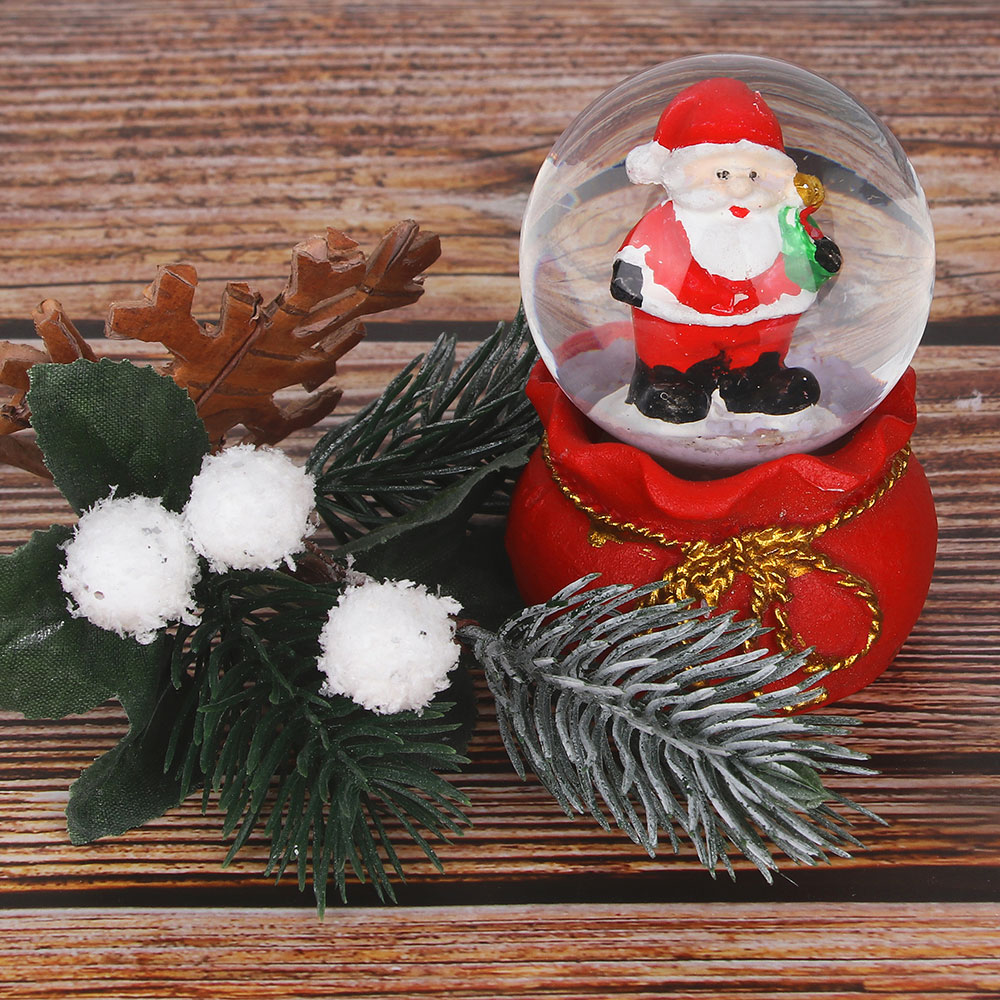 Снежный шар светодиодный СНОУ БУМ 6,3 см, полистоун, с Дедом Морозом, 4 дизайна - #4